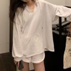 Plain Hoodie / Wide Leg Shorts