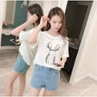 Rabbit Printed Short-sleeve T-shirt