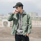 Front Pocket Twill Button Jacket