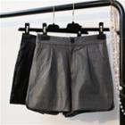 Faux-leather Loose-fit Shorts