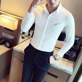 Long-sleeve Feather Embroidered Shirt