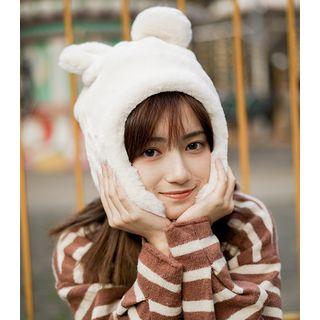Faux Fur Rabbit Ear Accent Hat
