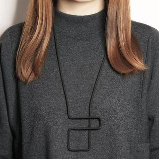 Cut-out Geometry Necklace Black - One Size