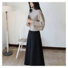 Brushed Fleece Lined A-line Maxi Skirt