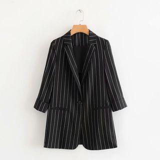 Striped Button-up Blazer