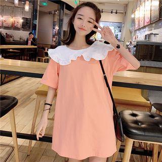Peter-pan-collar Short-sleeve T-shirt Dress