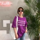 Lettering Round-neck Loose-fit T-shirt
