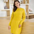 Long Sleeve Cabit-knit Dress