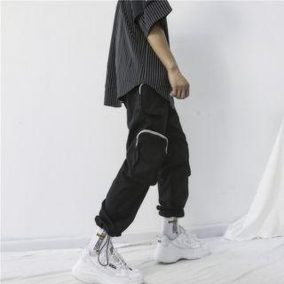 Zip Pocket Adjustable Cuff Cargo Pants