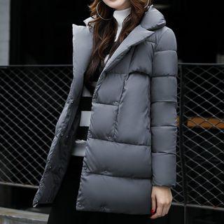 Notch Lapel Padded Long Coat