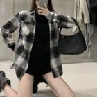 Cross Print Plaid Shirt