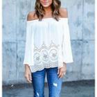 Embroidery Off Shoulder Blouse