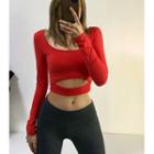 U-neck Cut-out Crop Top