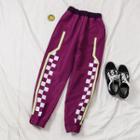 Print Jogger Pants Purple - One Size