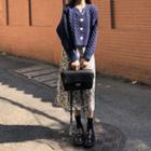 Plain Cardigan / Floral A-line Dress