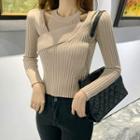 Set: Halter Knit Top + Long-sleeve Top