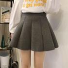 High-waist Pleated A-line Mini Skirt
