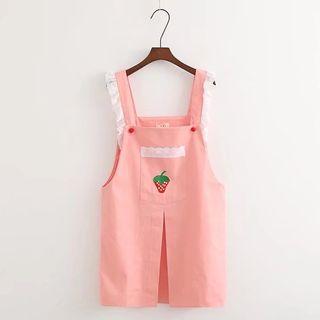 Strawberry Embroidered Pinafore Playsuit