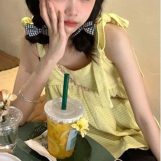 Tie-strap Flowy Camisole Top Yellow - One Size