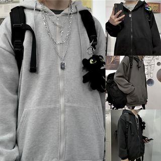 Front Pocket Hooded Zip Sweatshirt