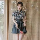 Modern Hanbok Charcoal Gray Mini Skirt Charcoal Gray - One Size