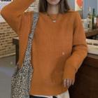 Rib Knit Sweater Dark Orange - One Size