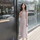 V-neck Gingham Jumpsuit