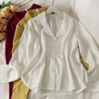 Side-slit Lapel Loose Shirt In 6 Colors
