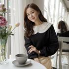 Layered Puritan-collar Sweatshirt