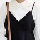 Frill-trim Spaghetti Strap A-line Dress