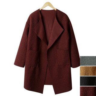 Open-front Faux-fleece Coat