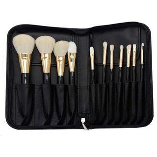 Set Of 11: Makeup Brush Black - One Size