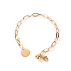 Simple And Fashion Plated Rose Gold Geometric Round 316l Stainless Steel Bracelet Rose Gold - One Size
