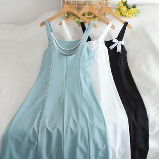 Sleeveless Ribbon Maxi Dress