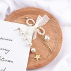 Non-matching Faux Pearl Lace Bow Dangle Earring 180200-mn - Bow - One Size