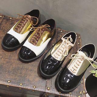 Color Panel Lace-up Shoes
