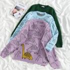 Dinosaur Print Loose-fit Sweater