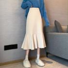 High-waist Fish Tail Knit Maxi Skirt