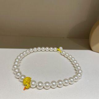 Faux Pearl Bracelet Yellow & Pearl White - One Size