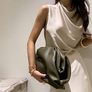 Cowl-neck Sleeveless Silky Top