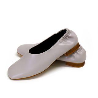 Band-trim Faux-leather Flats