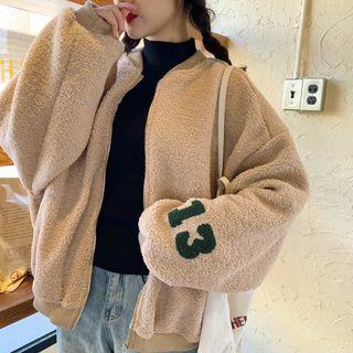 Long-sleeve  Lettering Fleece Jacket