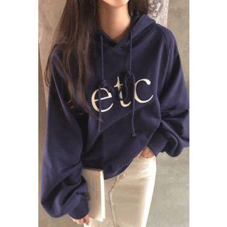 Etc. Lettering Raglan-sleeve Hoodie