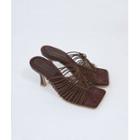 Spool-heel Knot-string Mules