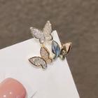 Butterfly Rhinestone Brooch Ly520 - Gold - One Size
