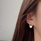 Rhinestone Faux Pearl Stud Earring Stud Earring - 1 Pair - Gold - One Size