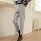 Contrast-trim Washed Baggy Pants