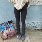 Slit-hem Skinny Knit Pants