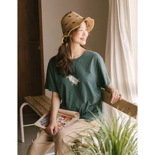 Cat Print M Lange T-shirt