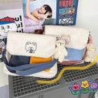 Color Block Bear Embroidered Crossbody Bag